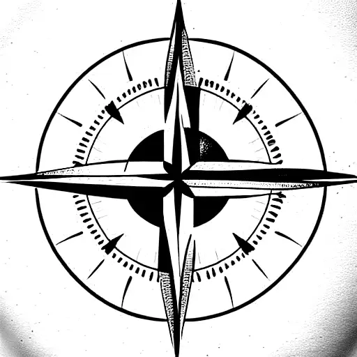 Compass Thin Lines The True Direction