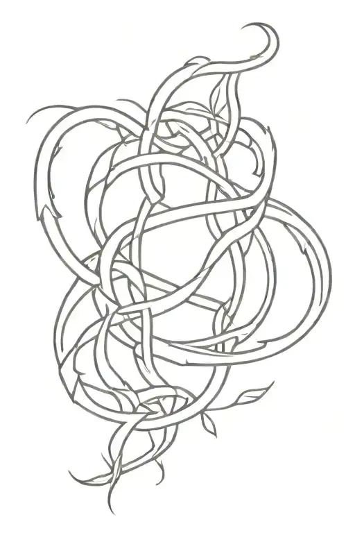 Intertwined Symbols Of Water And Fire In Celtic Style