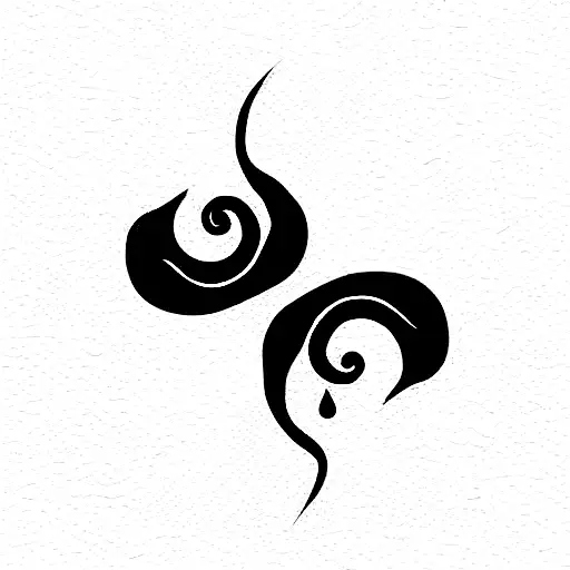 Ying And Yang Symbol Replacing The Teardrops With 2 Cats
