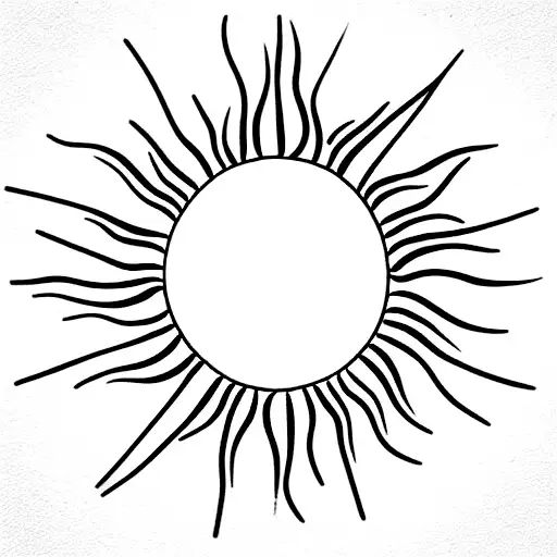 Simple Sun Outline With Nothing In The Center