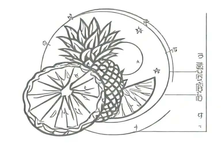 Pineapple Moon Phase Design