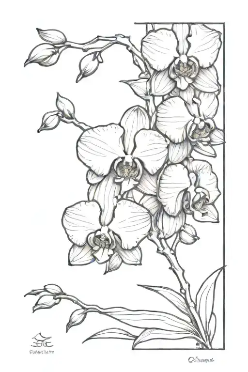 Stamp With Orchid Flowers