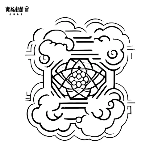 Combine The Kaizen Symbol With A Cloud Pattern