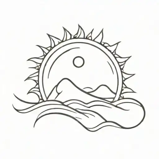 Sun With Sea Waves