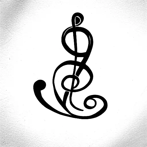 Treble Clef With A Rose