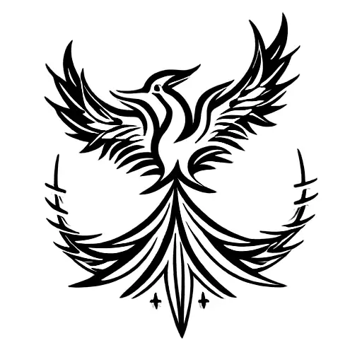Phoenix With Tail Becoming A Trident