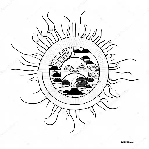 A Minimal Art With Sun And Moon In Japanese Style Combining January 1 2002 And July 5 2002 Dates