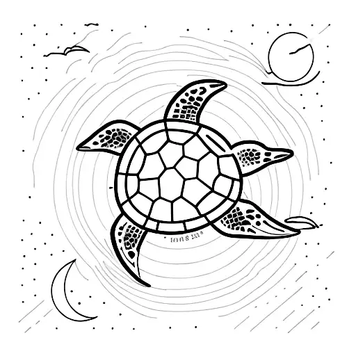 Sea Turtle Plus Palm Plus Crescent Moon Plus Guadeloupe Small And Simplist