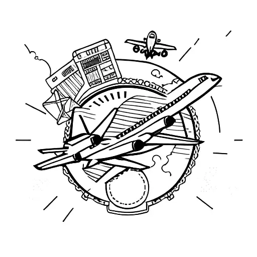 Travel With Word And Airplane