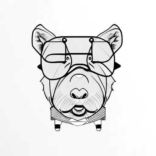 A Mini Tattoo Of A Capybara Wearing Geek Glasses And A Pocket Protector