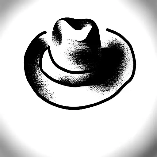 Stick Figure Wearing A Cowboy Hat