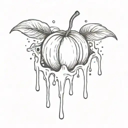 Melting Dripping Word 'Peachy' Without Background Black And White