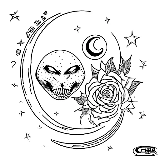 Cresent Moon With Csb Written