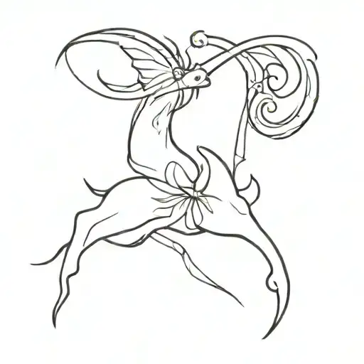 Capricorn Sign With Butterfly