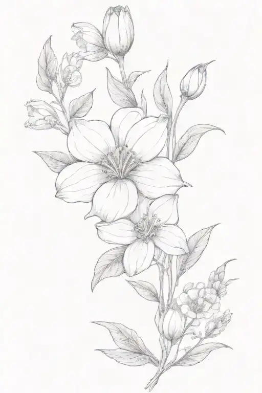 Bouquet Of 2 Flowers For March And August Birth Flowers Wrapped Thinlined