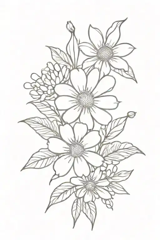 Lilac And Daisy Flower