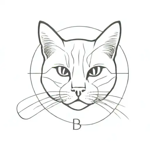 Letter B In The Outline Of A Cat