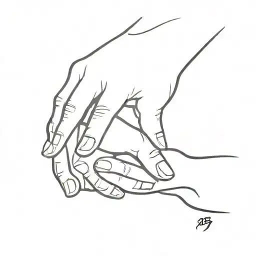 Mother Holding Her Baby Hand