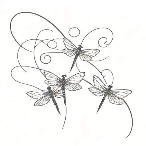 A Minimalist Tattoo Of Georgia Olivia Grace's Initials Intertwined With Dragonfly Wings