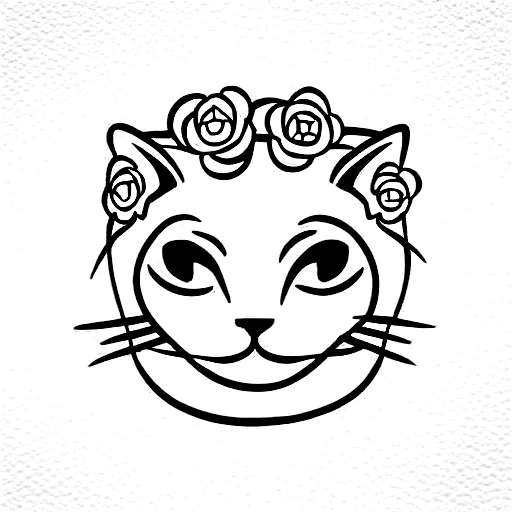 Cat With Flowers