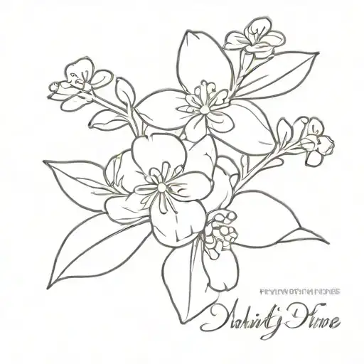 Dainty Fine Line Forget Me Not Flower