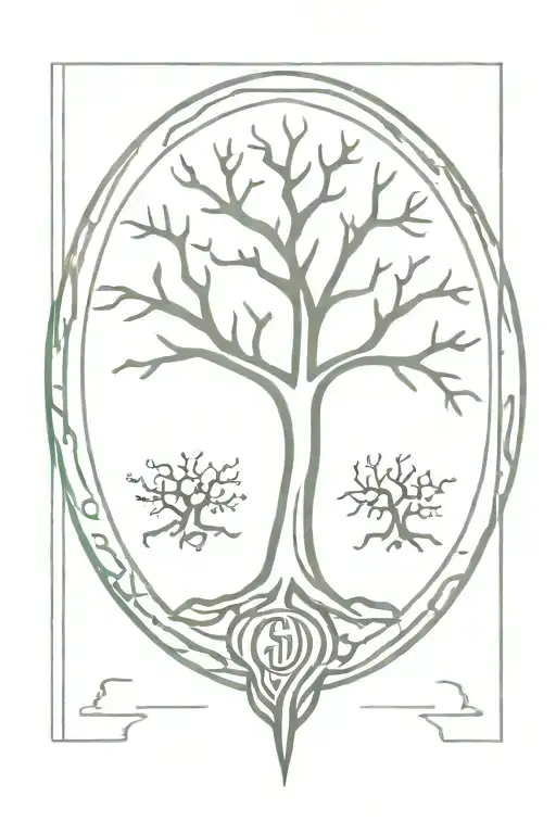 Norse Yggdrasil Tree And Protection Symbol
