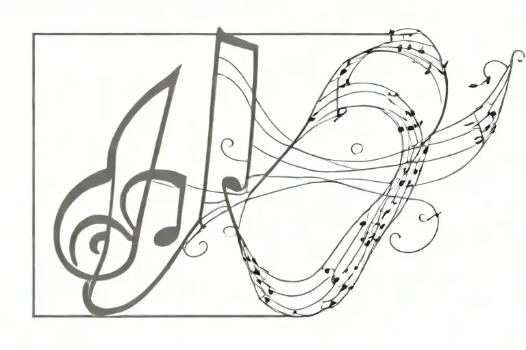 The Sentence Thank You For The Music Note Intertwined