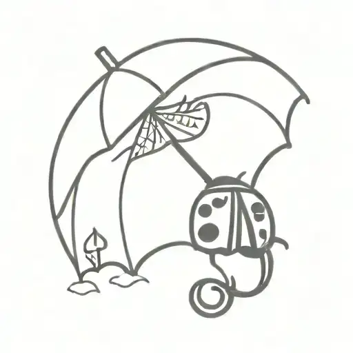 Ladybug And Umbrella