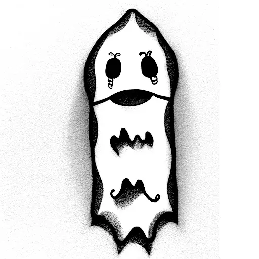 Cartoon Ghost And A Moth