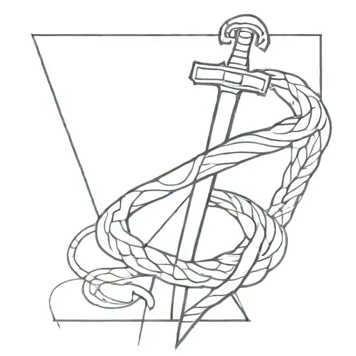 Sword With Snake Wrapped Around It