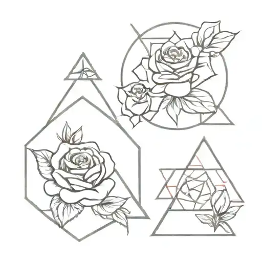 Aquarius Cancer Taurus Zodiac Signs With A Rose And Triangles Tatoo