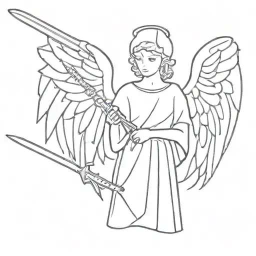 Angel With A Sword In Trash Style