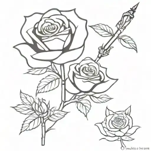 Fountain Pen And Rose