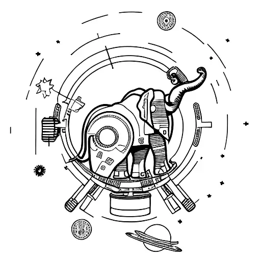 Mechanical Elephant In Space