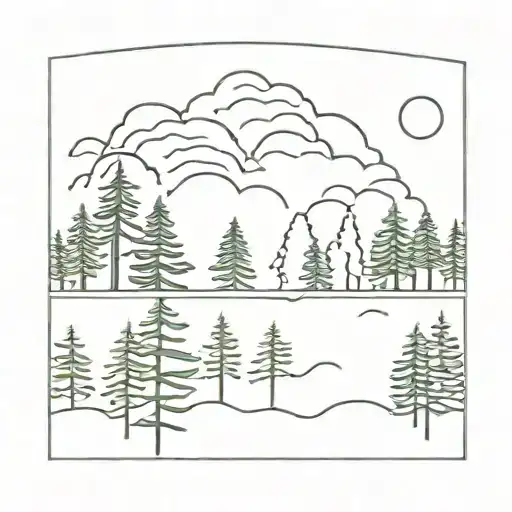 Boreal Forest Silhouette Cuff