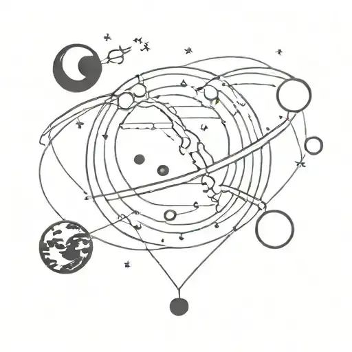 Planets Stern Darunter Feil Mit Herz Symbol