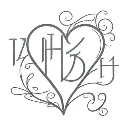 Heart With Letter H And Date 12022021