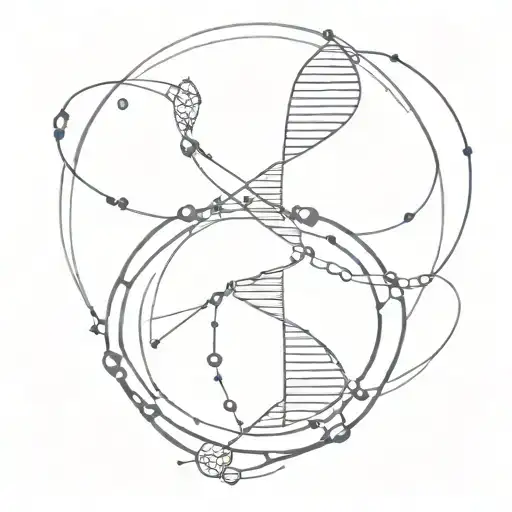 Dna Helix Orbit By Atoms Circled By Coding Language