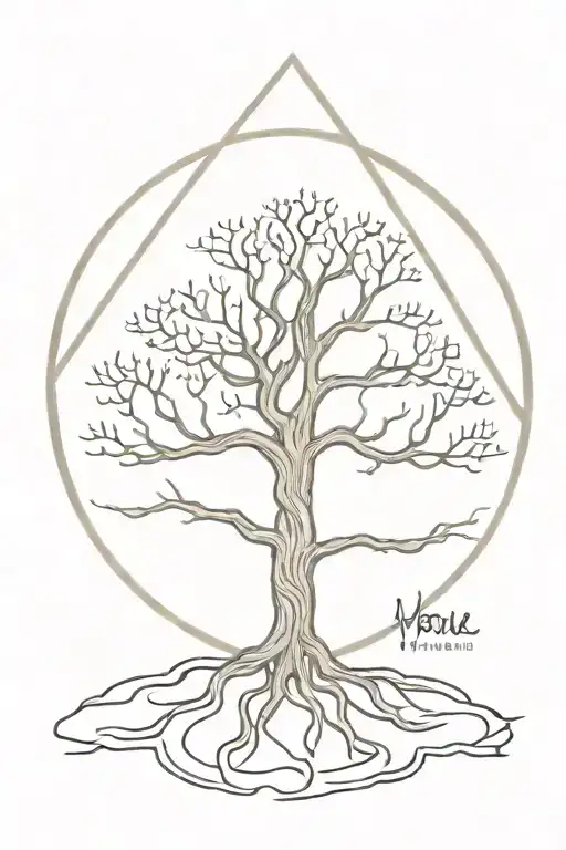 Norse Yggdrasil Tree With Helm Of Awe