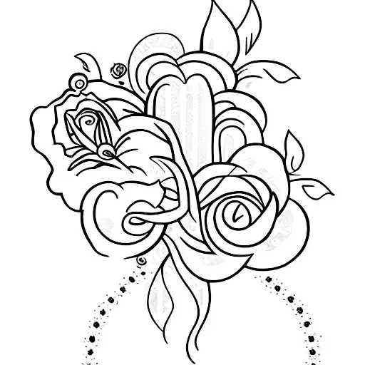 A Minimalist Tattoo Of The Word 'Mom' Incorporated Into A Floral Disney Design