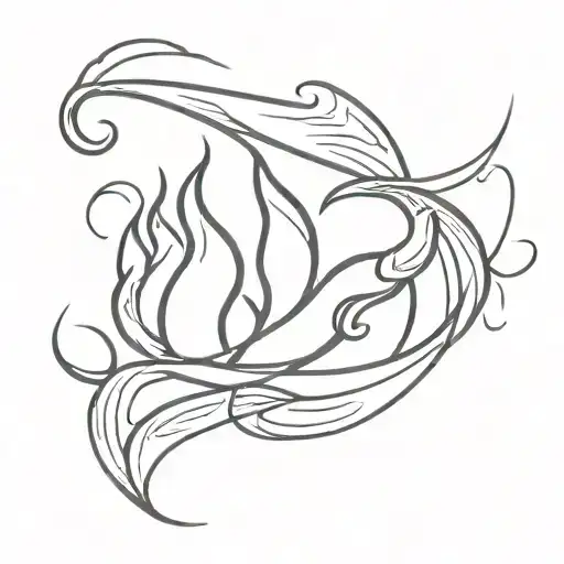 Simple Line Work Flame With A B And M Hidden In It