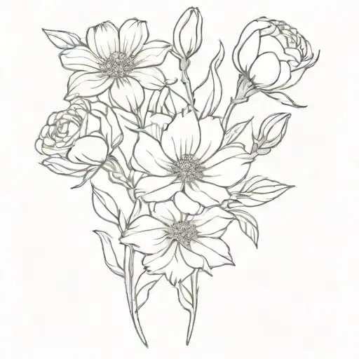 Birth Flower Bouquet Jan Feb Mar Apr May Sep Nov