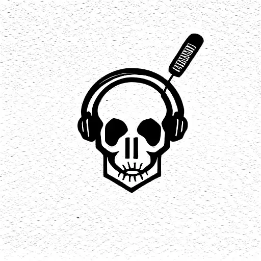 Skull With Headphones On