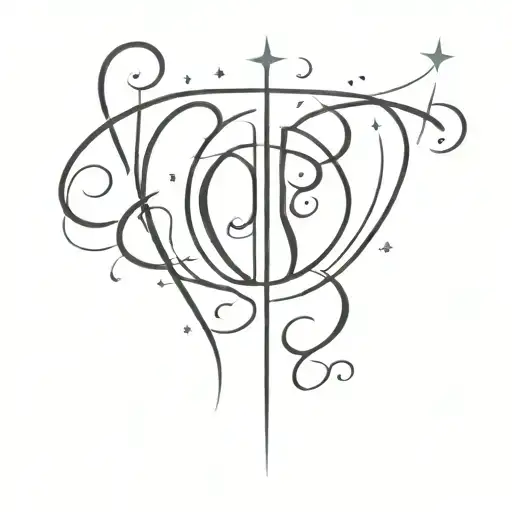Intricate Arabic Calligraphy Spelling Out 'Princess' Intertwined With Orion's Belt And Stars