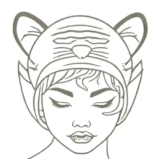 Girl In A Tiger Cub Hat