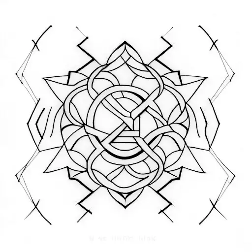 A Minimalist Geometric Design Of A Cross With The Word 'Faith' Incorporated Into It