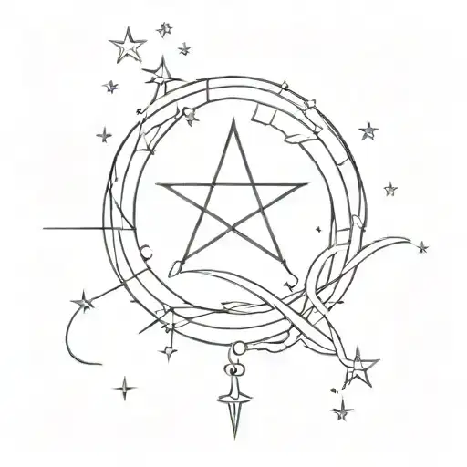 'Princess Symbol Intertwined With Orion's Belt And Stars