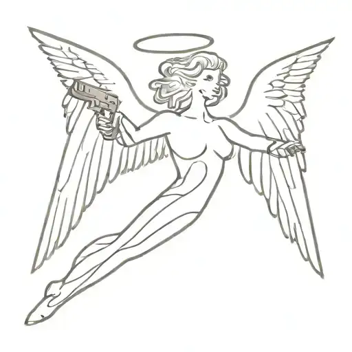 Angel And Gun Shooting