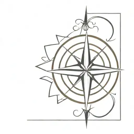Combine A Compass Rose With The Stoic Symbol Of A Ship In Rough Seas