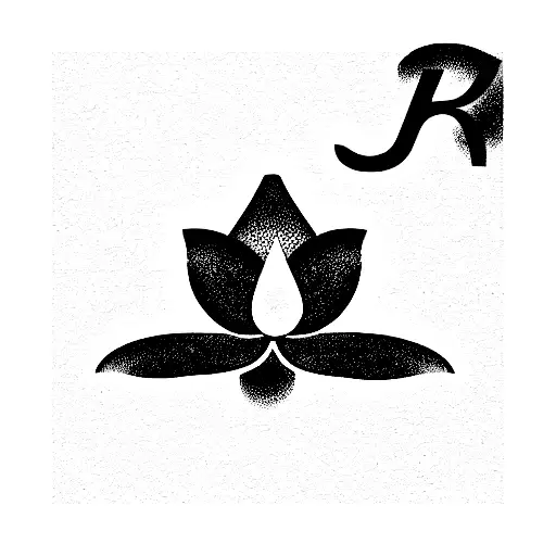 Lotus Flower With The Letters R E N